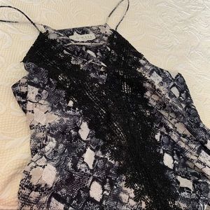 WAYF Snake Print Lace-up Tank/ Blouse/ Cami